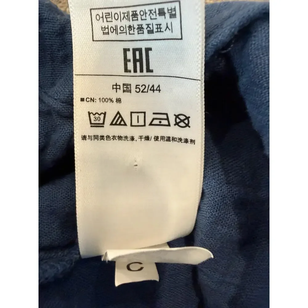 Baby Gap Navy Blue Cotton Gauze Romper 0–3 Months